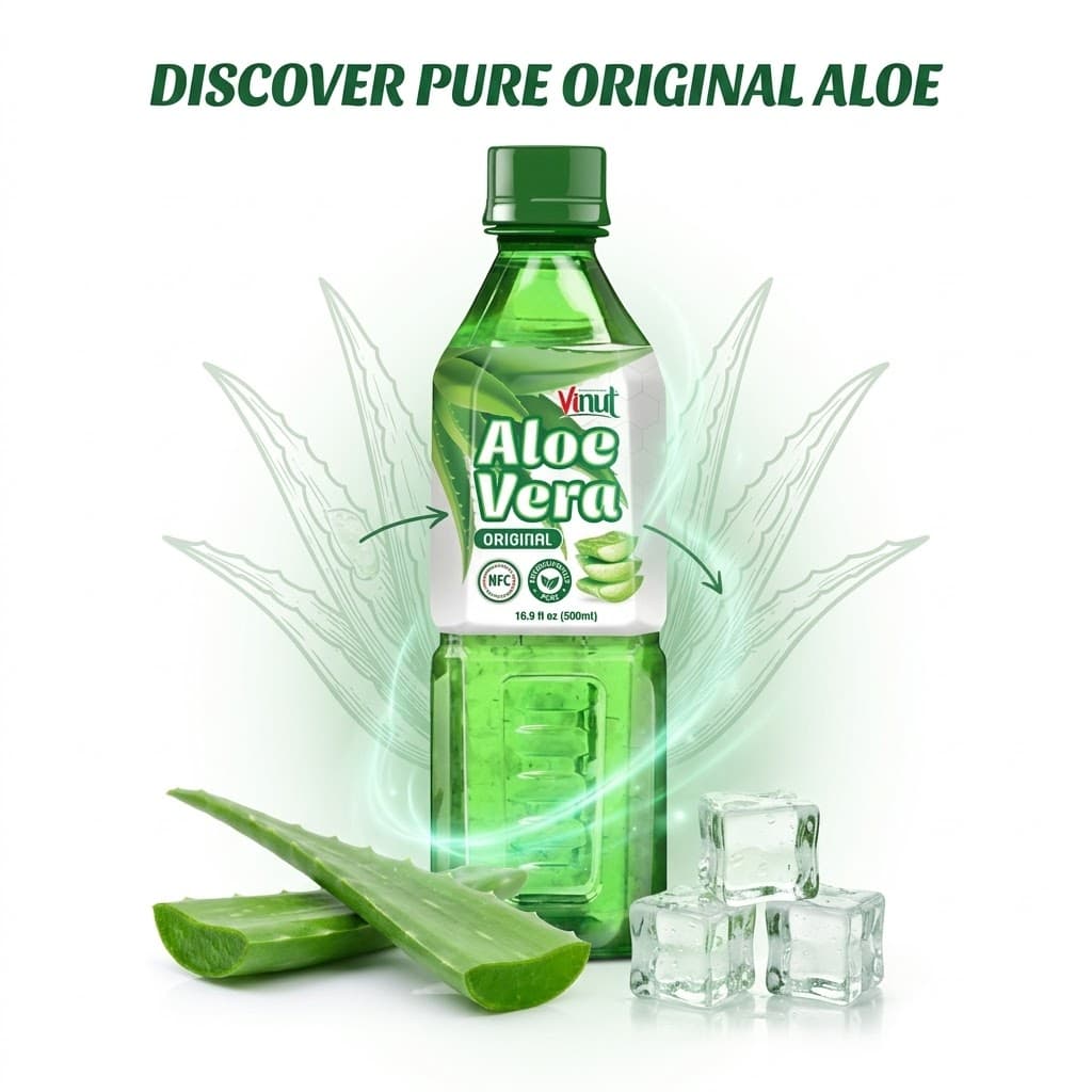 500ml VINUT Original Aloe Vera drink thumbnail 7