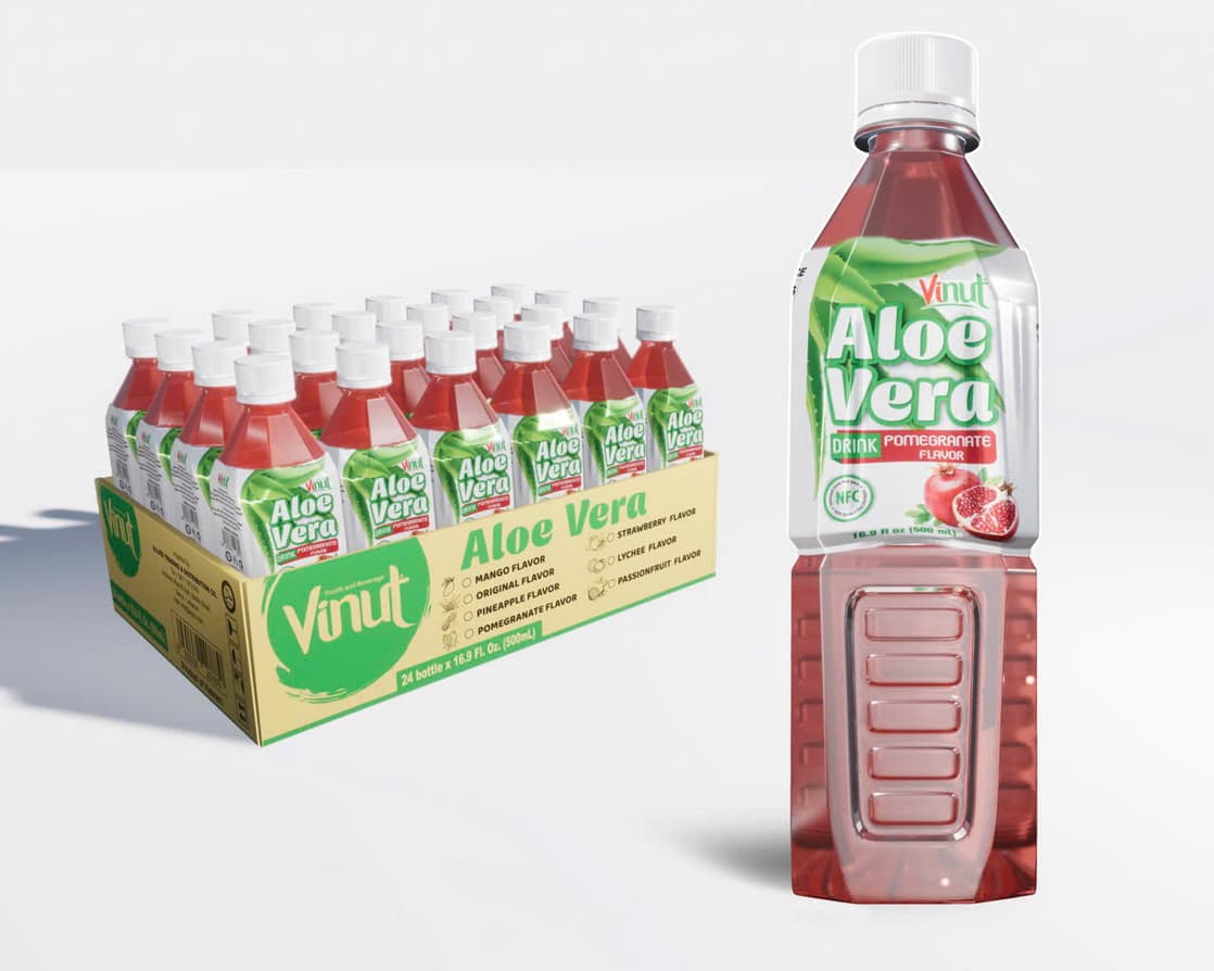 VINUT Bebida de Aloe Vera con Sabor a Granada 500ml