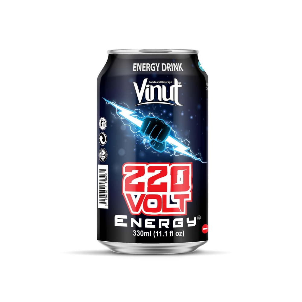 Bebida Energética VINUT 220 Volt, Lata 11.1 fl oz 330 mL