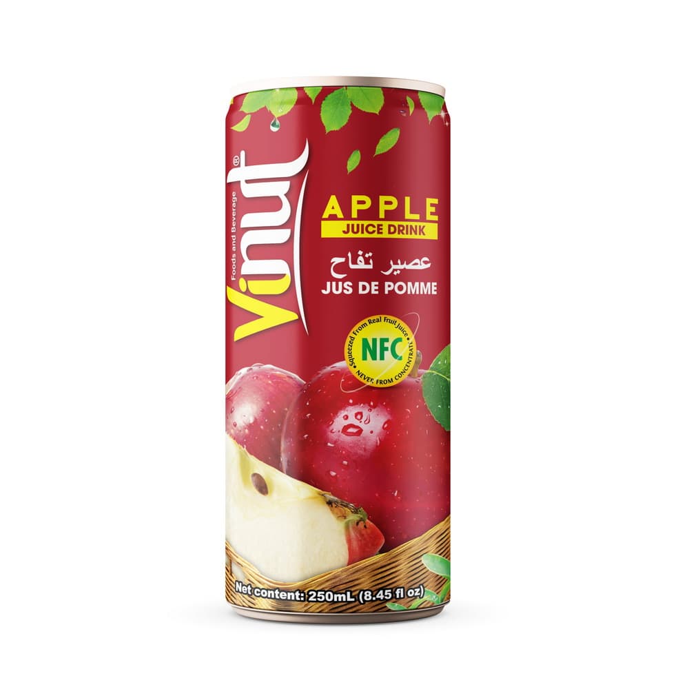 Bebida de Jugo de Manzana VINUT, NFC, Lata Delgada, 8.45 fl oz 250 mL