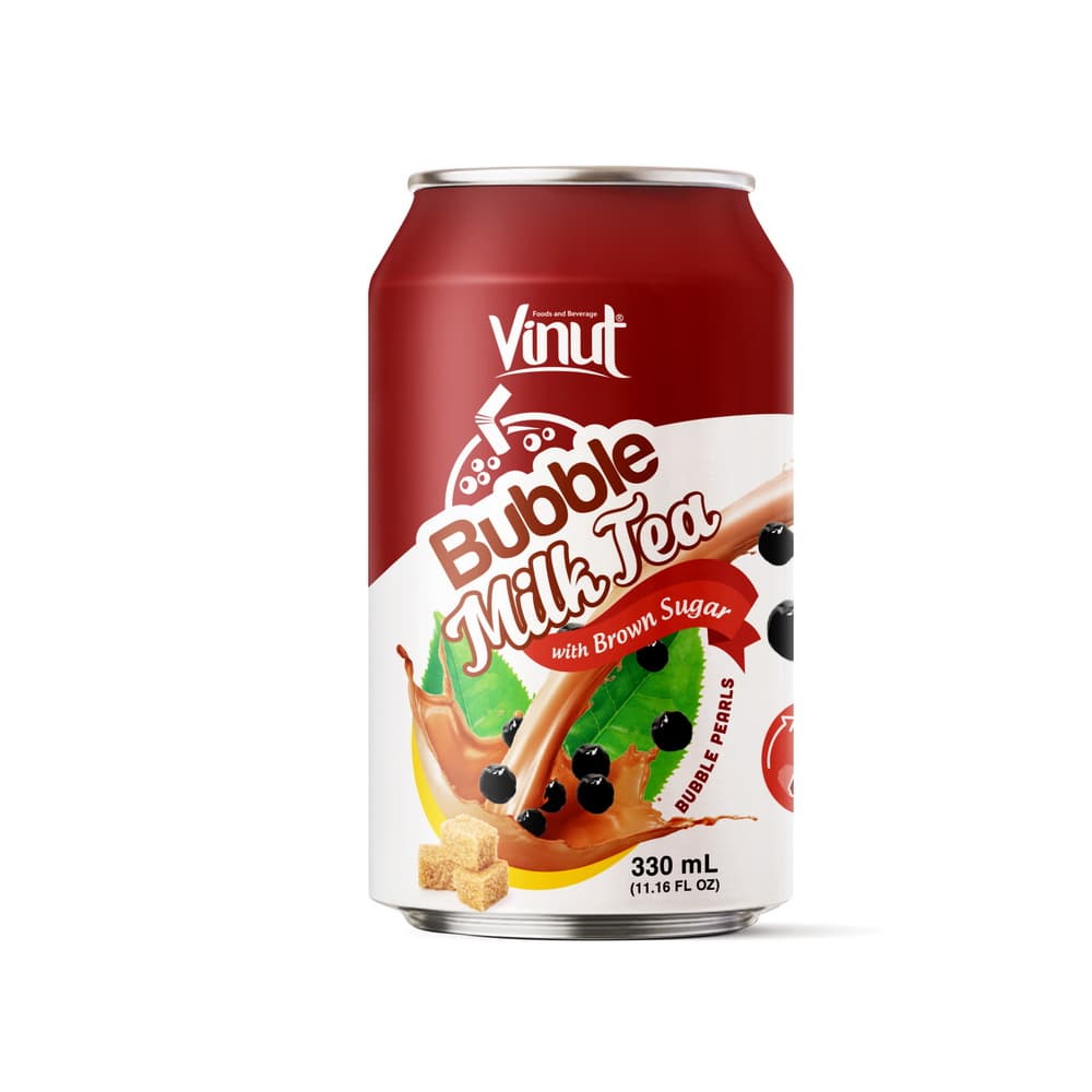 VINUT Bubble Tea con Leche Sabor Azúcar Morena, Lata, 11.16 fl oz 330 mL