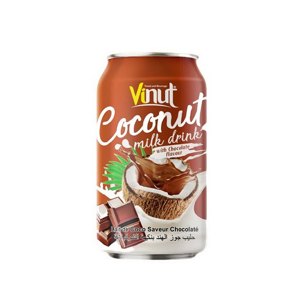 VINUT Bebida de Leche de Coco Sabor Chocolate, Lata (330 mL)