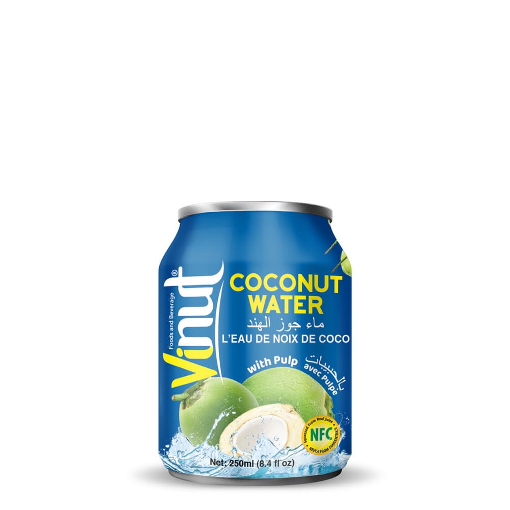 Agua de Coco con Pulpa VINUT, NFC, Lata, 8.45 fl oz 250 mL