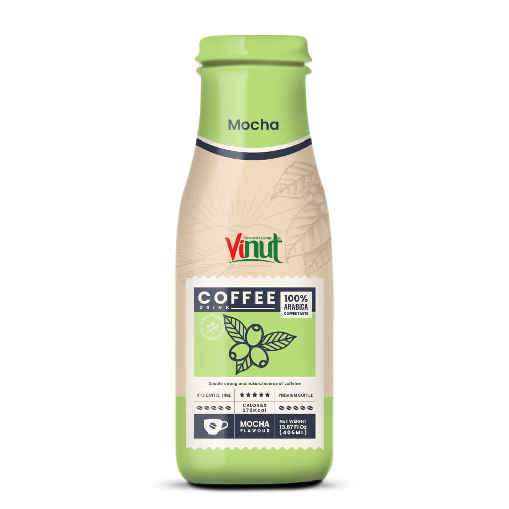 VINUT Bebida de Café 100% Arábica, Sabor Moca, Botella, 13.87 fl oz 405 mL