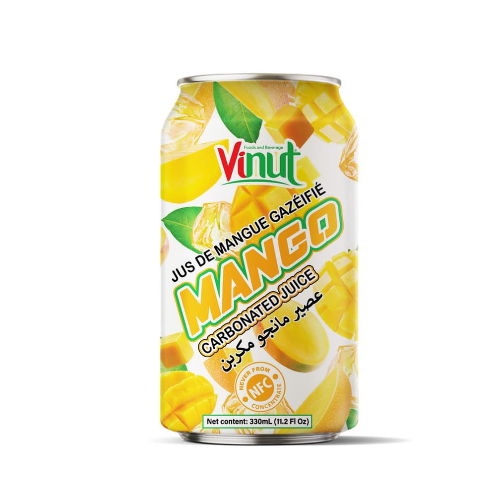 Jugo Carbonatado de Mango VINUT, NFC, Lata 11.2 fl oz 330 mL