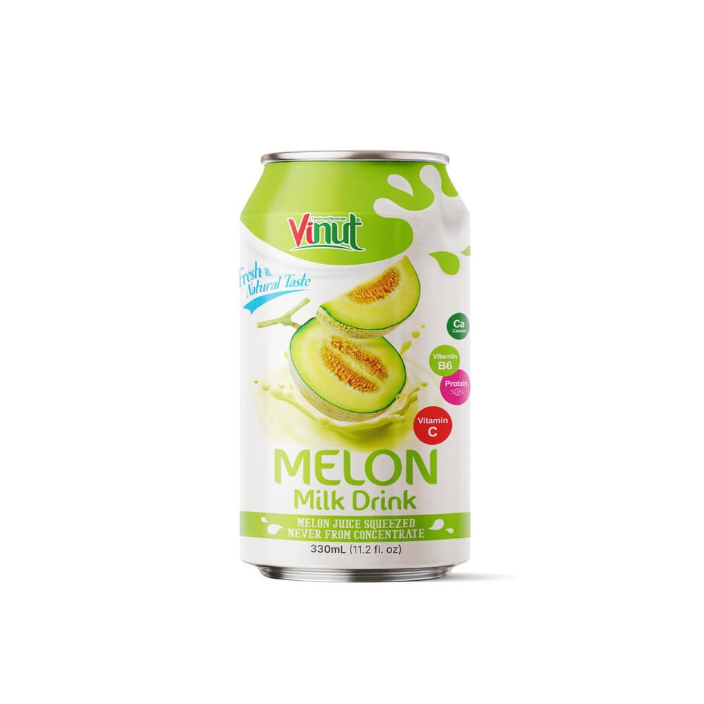 VINUT Bebida de Leche con Melón, Sabor Fresco y Natural, Lata, 11.2 fl oz (330 mL)
