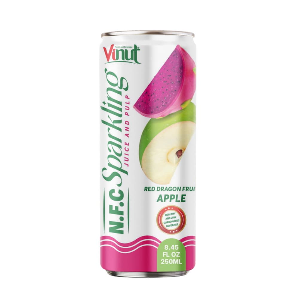 VINUT Jugo Espumoso N.F.C. con Pulpa de Pitahaya Roja y Manzana, Lata Delgada, 8.45 fl oz (250 mL)
