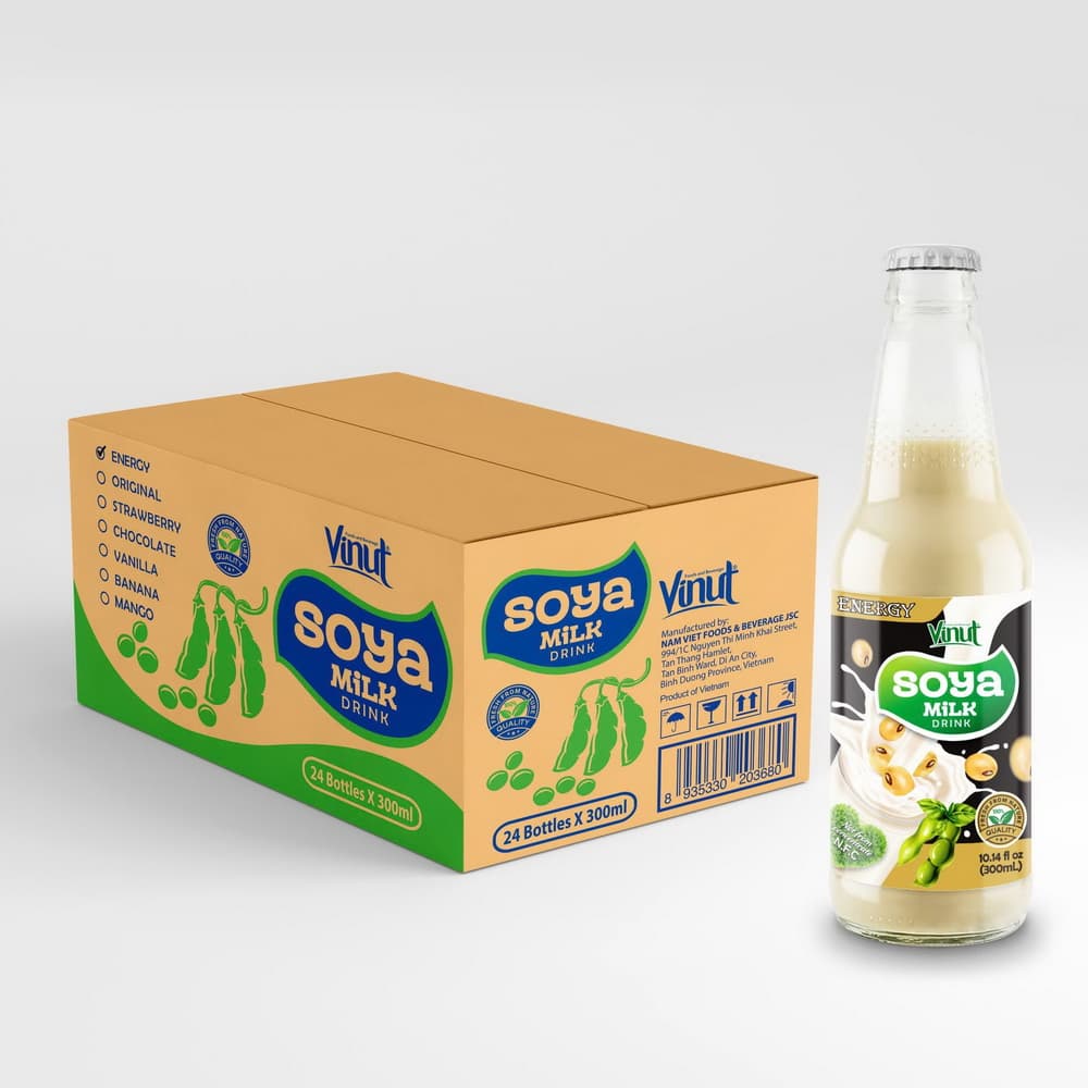 VINUT Bebida de Soya Energy, Botella de Vidrio 10.14 fl oz (300 mL)